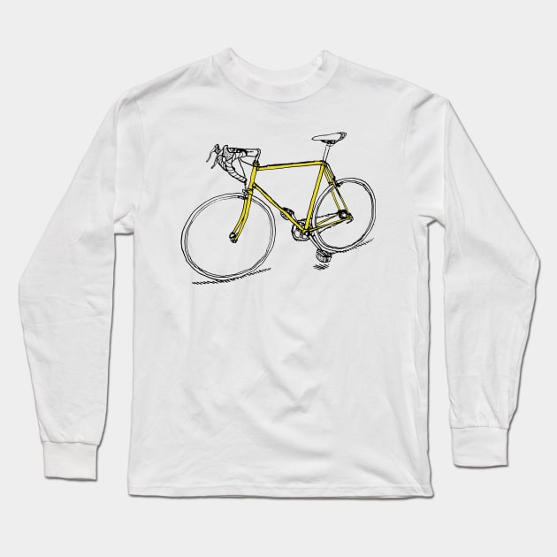 Yellow Bike Long Sleeve T-Shirt by nathanaelscheffler